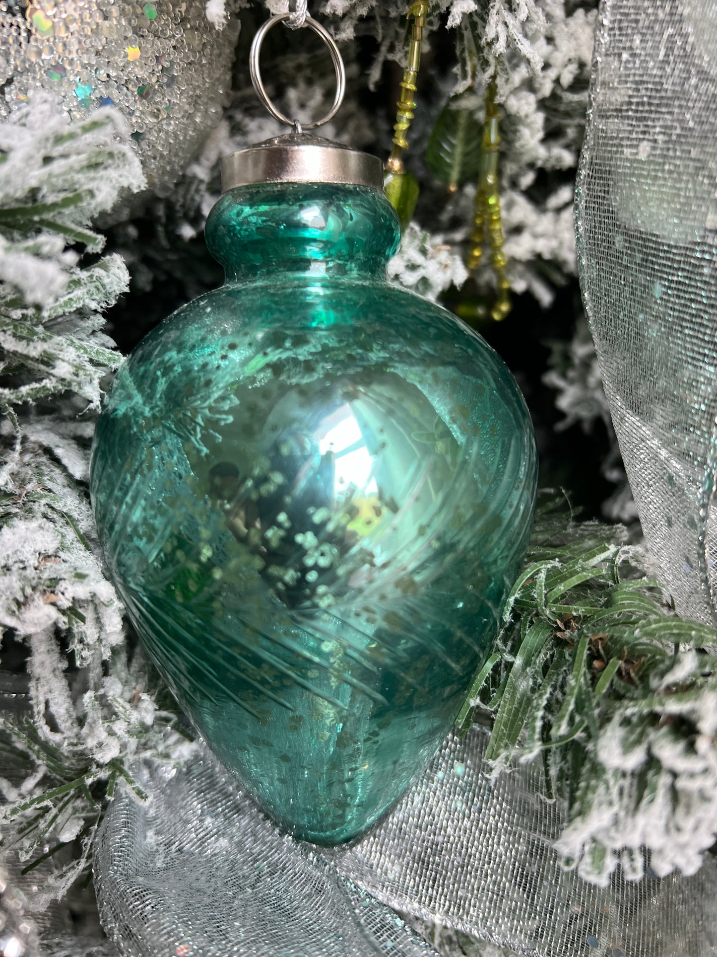 5" ETCHED GLASS FINIAL ORNAMENT