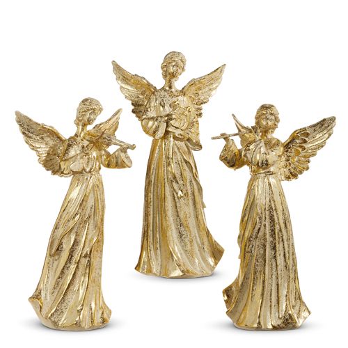 14" GOLD ANGEL WITH INSTRUMENT