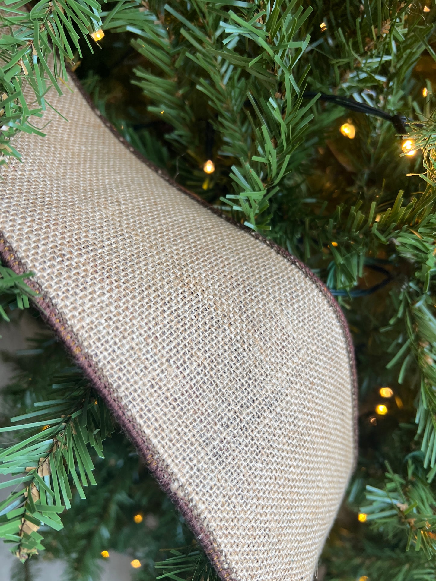 Sullivan plaid and burlap ribbon 4 inches x 5 yard
