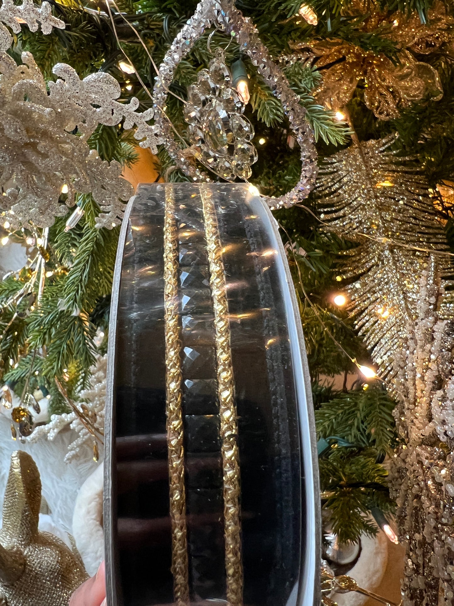 FARRISILK RIBBON GEMSTONE (BLACK) size: 1” x 5 YD