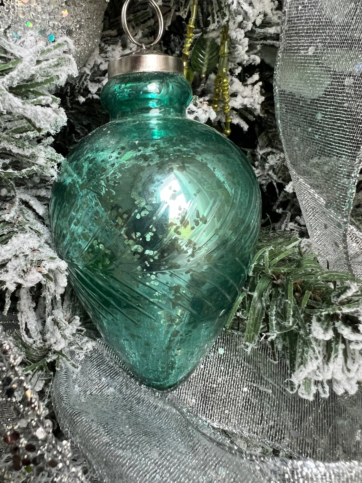 5" ETCHED GLASS FINIAL ORNAMENT