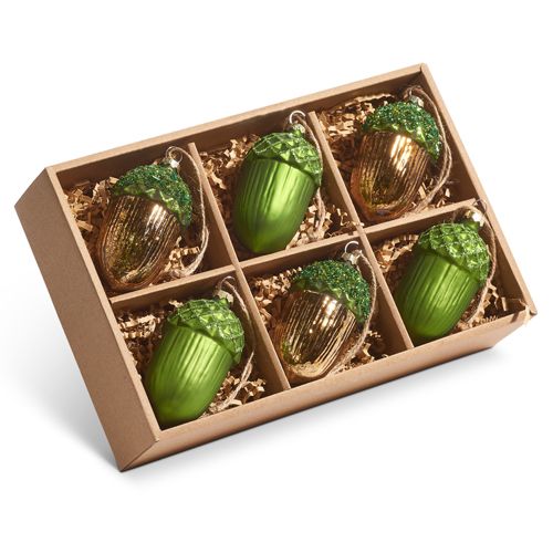 3.5" BOX OF ACORN ORNAMENTS