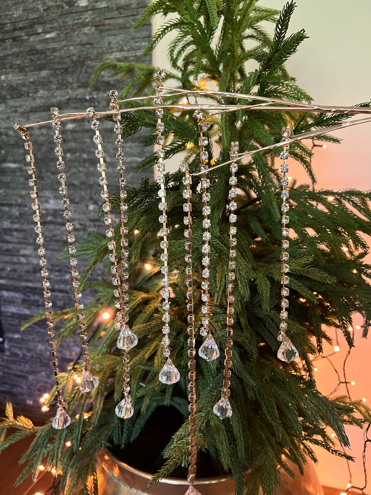 37" Gold Rhinestone and Jewel Spray