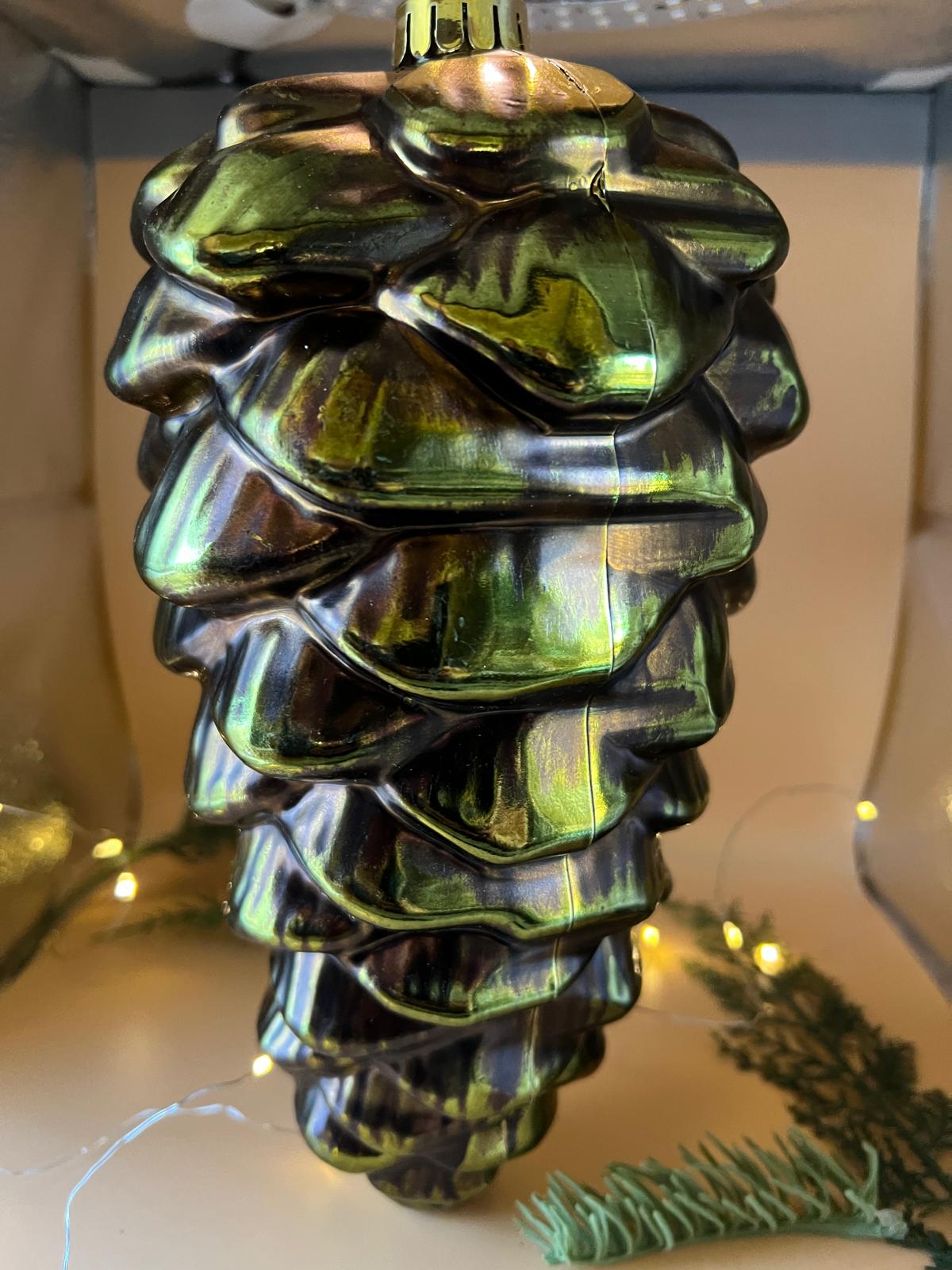 10" VP METALLIC PINE CONE ORNAMENT