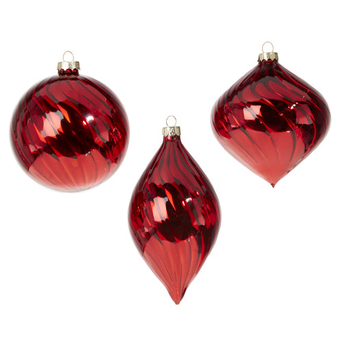 4" RED BLOWN GLASS ORNAMENT
