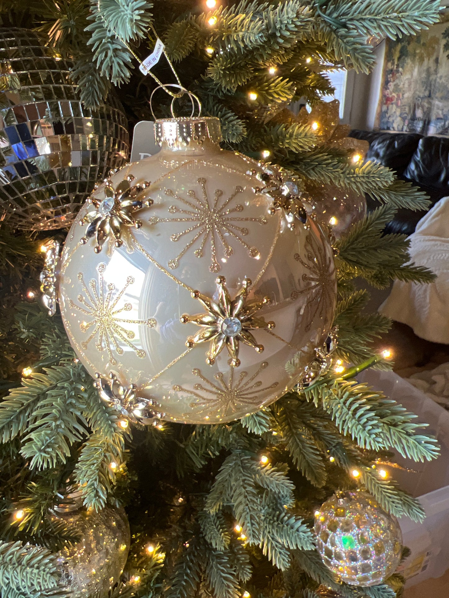 5" STAR AND JEWEL BALL ORNAMENT
