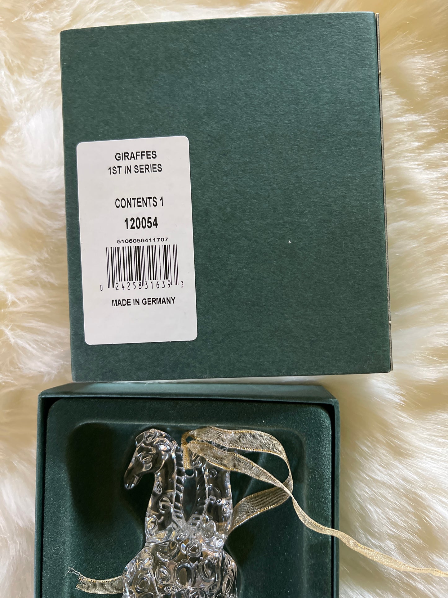 Marquis Waterford Crystal Noah's Ark Series Giraffes Hanging Christmas Ornament