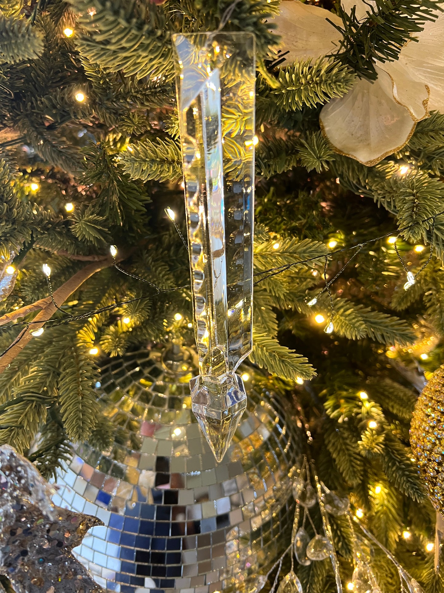 8” crystal icicle ornament