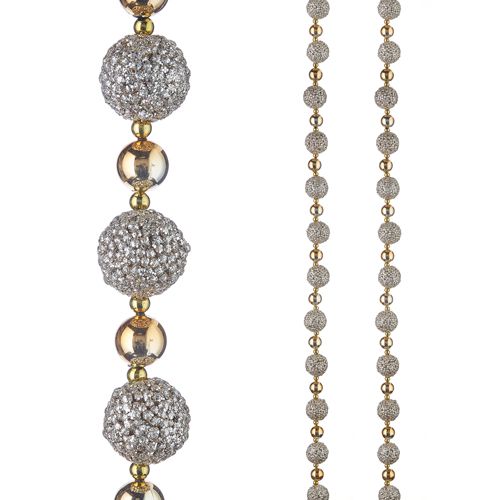 6' GLITTERED BALL GARLAND
