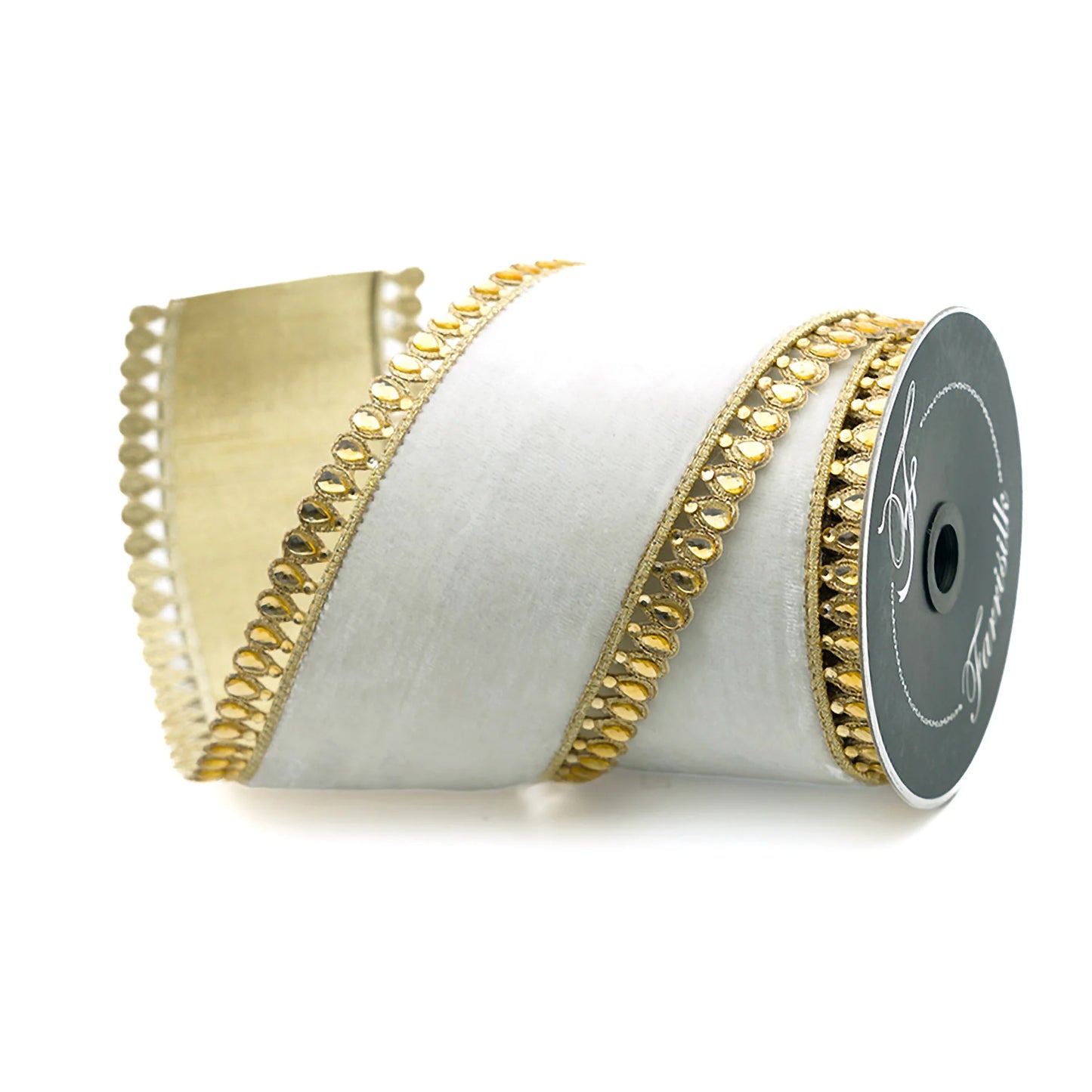 FARRISILK RIBBON JEWEL PLUMES ( IVORY) SIZE:
4"X5YD