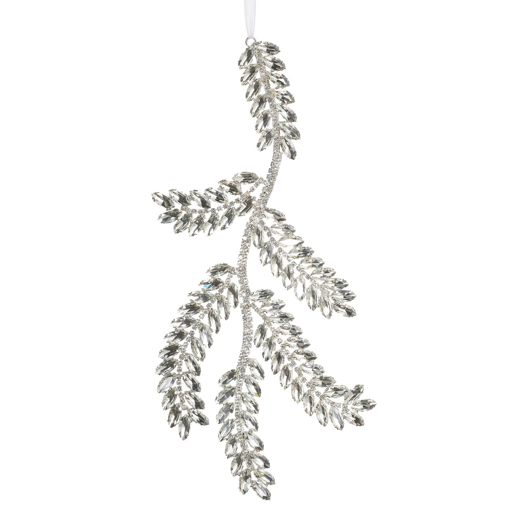 10" Clear Jewel Pine Branch Ornament