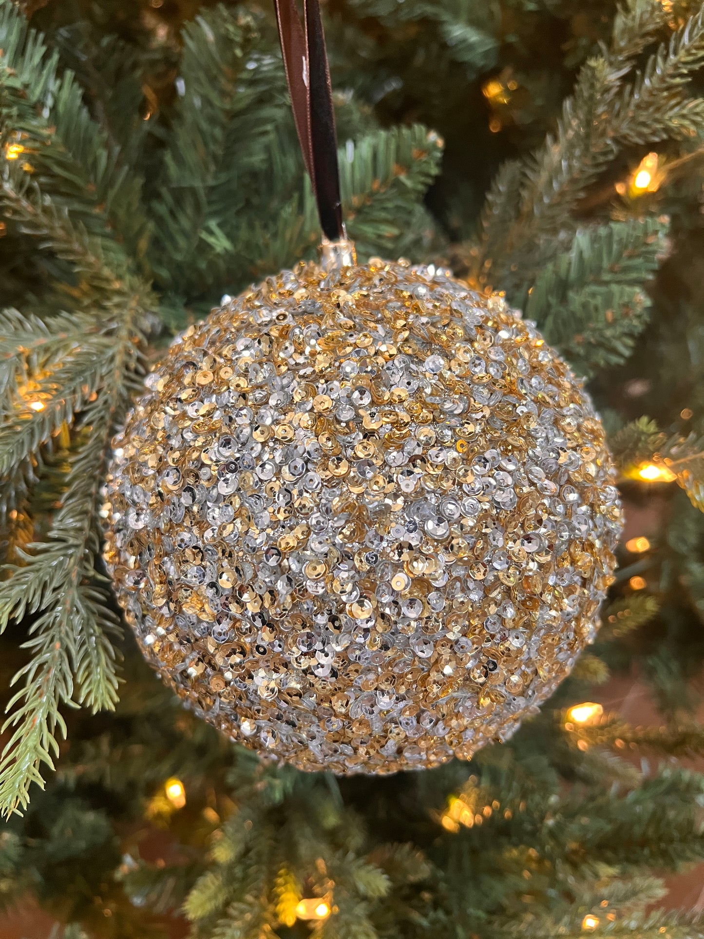 100mm sequin glitter, gold-silver ball