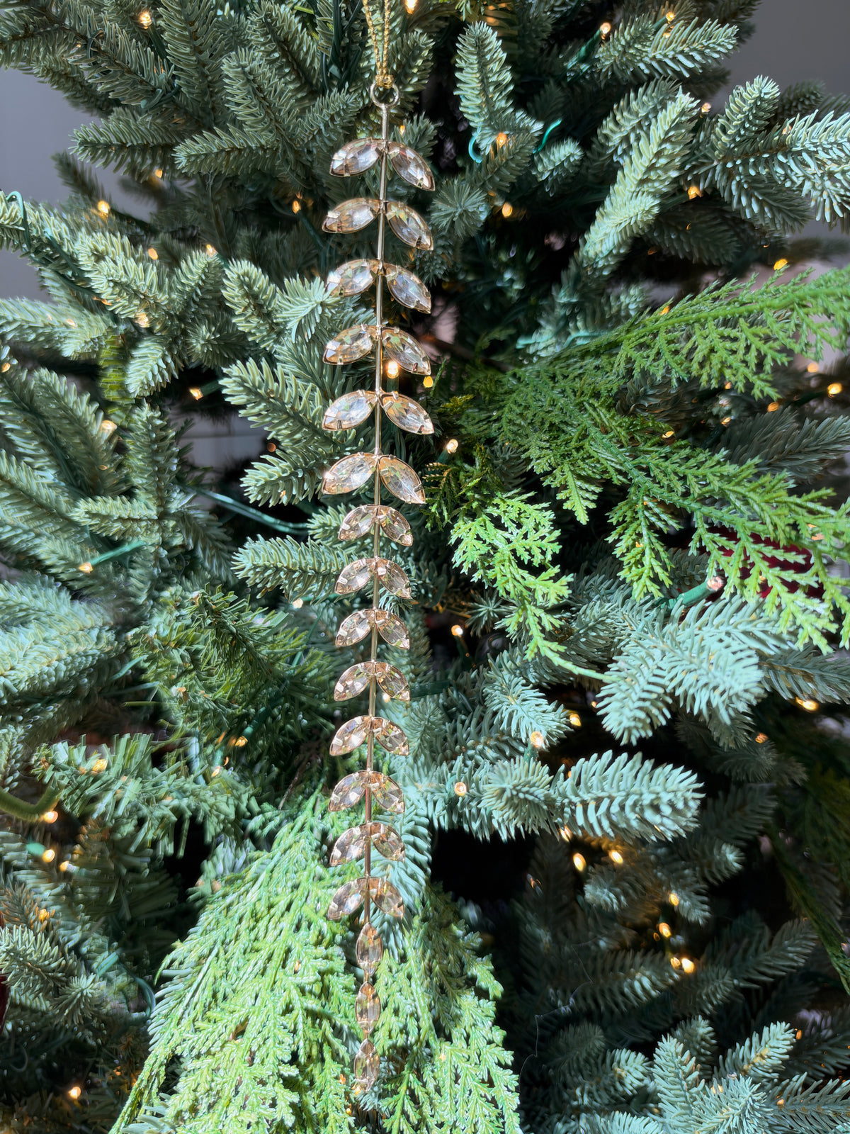 JEWELED GOLDEN WISTERIA ORNAMENT
