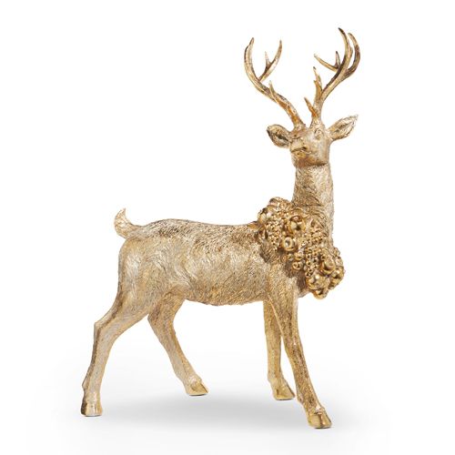 29.5" Standing Deer with Wreath