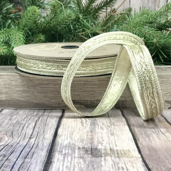 .75 x 10yds metallic dupion braid trim, platinum