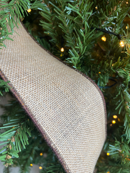 Sullivan plaid and burlap ribbon 4 inches x 5 yard
