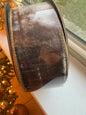 Velvet ribbon grey and metallic gold back 2.5”x10 yds d. Stevens ribbon