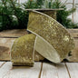 2.5" x 10yds metallic velvet matching metallic back, gold-silver