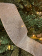 2.2”x 10yds textured metallic sparkles, platinum ribbon
