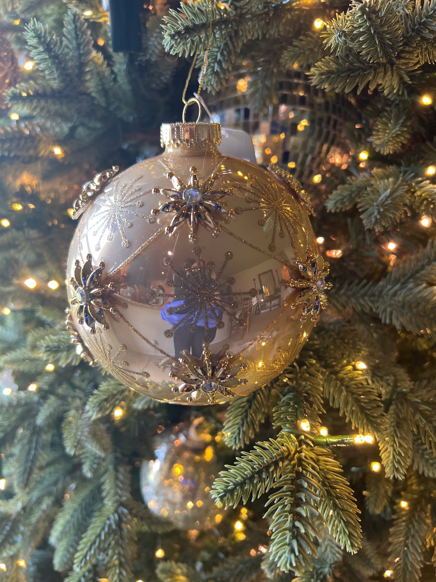 5" STAR AND JEWEL BALL ORNAMENT