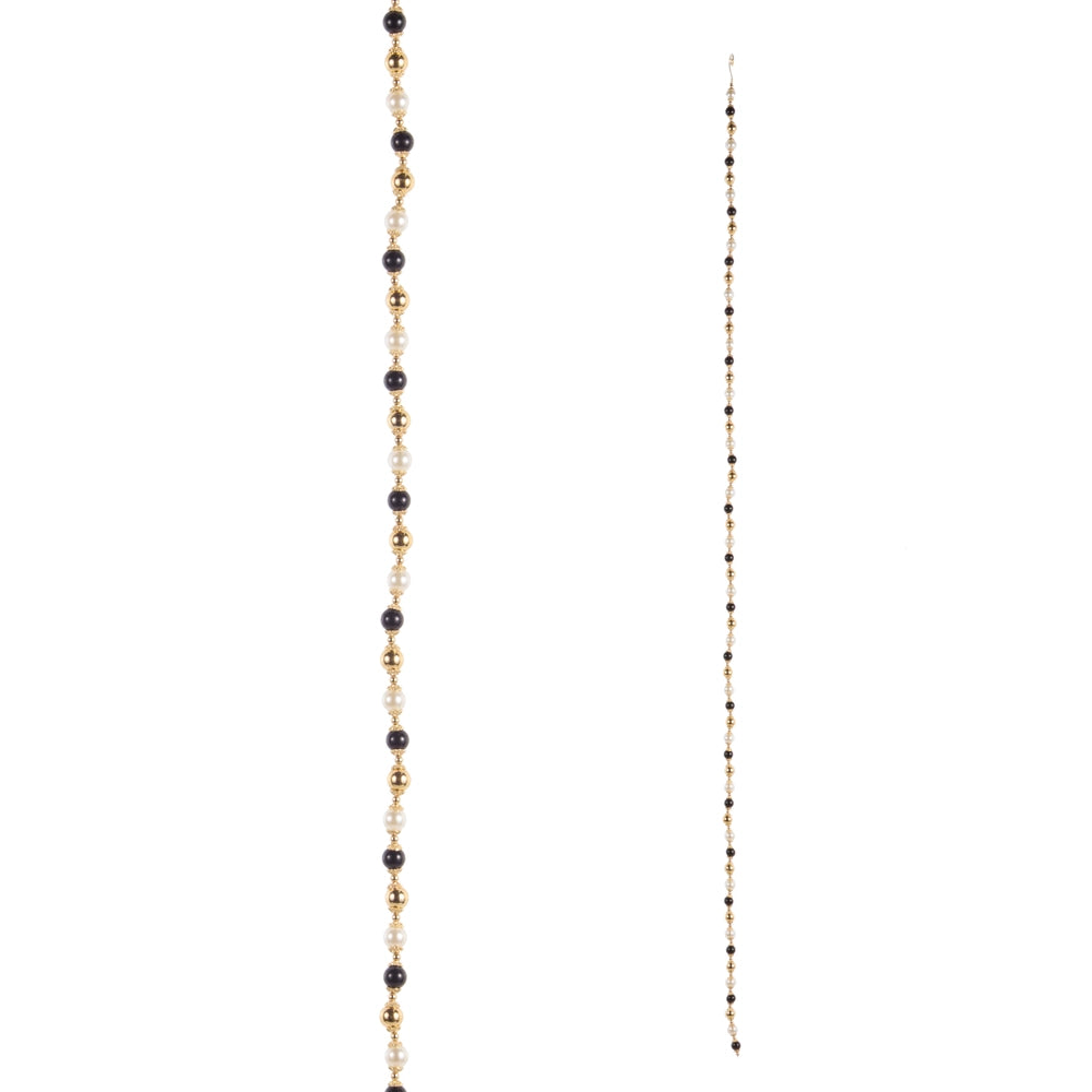 5' Black, White and Pearl Garland