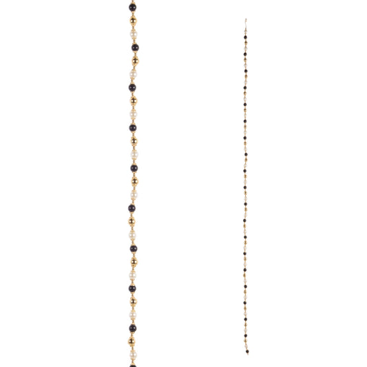 5' Black, White and Pearl Garland