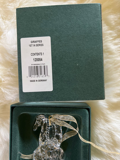 Marquis Waterford Crystal Noah's Ark Series Giraffes Hanging Christmas Ornament