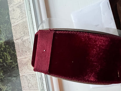 Vickerman 2.5" x 10yd Burgundy Velvet Wired Ribbon. Burgundy Dupion Backing
