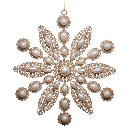 9" Glitter and Pearl Ornament