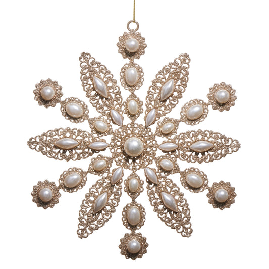 9" Glitter and Pearl Ornament