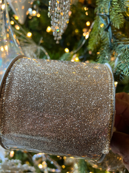 FARRISILK RIBBON DIAMOND DUST( PLATINUM) SIZE: 
4"X10YD