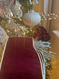 Velvet ribbon ruby and metallic gold back 4”x10 yds d. Stevens ribbon