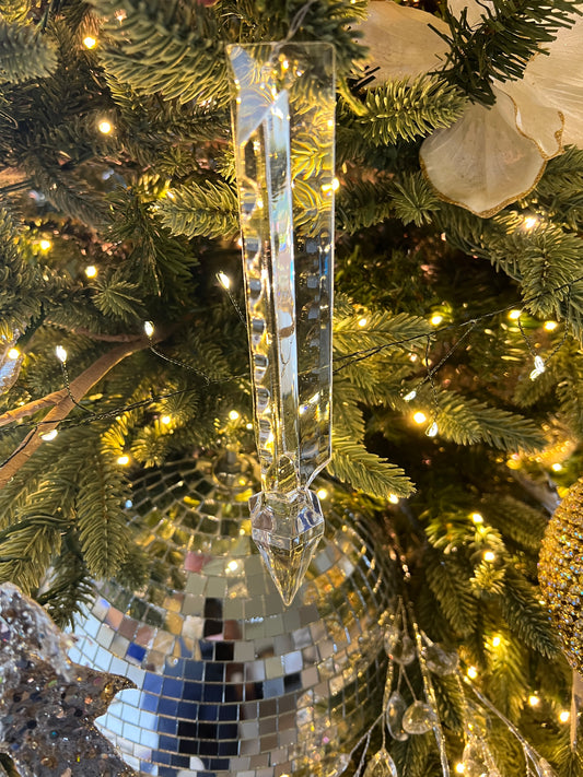 8” crystal icicle ornament