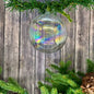 100mm glass ornament hand blown top, iridescent ball