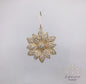 3" crystal poinsettia jewel ornament, clear gold
