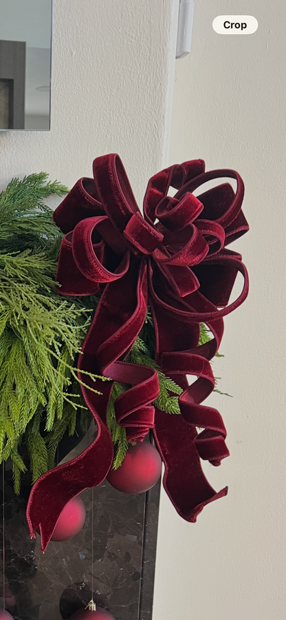 Burgundy velvet 2.5”x 10 yrd