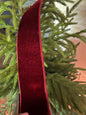 Burgundy velvet 2.5”x 10 yrd