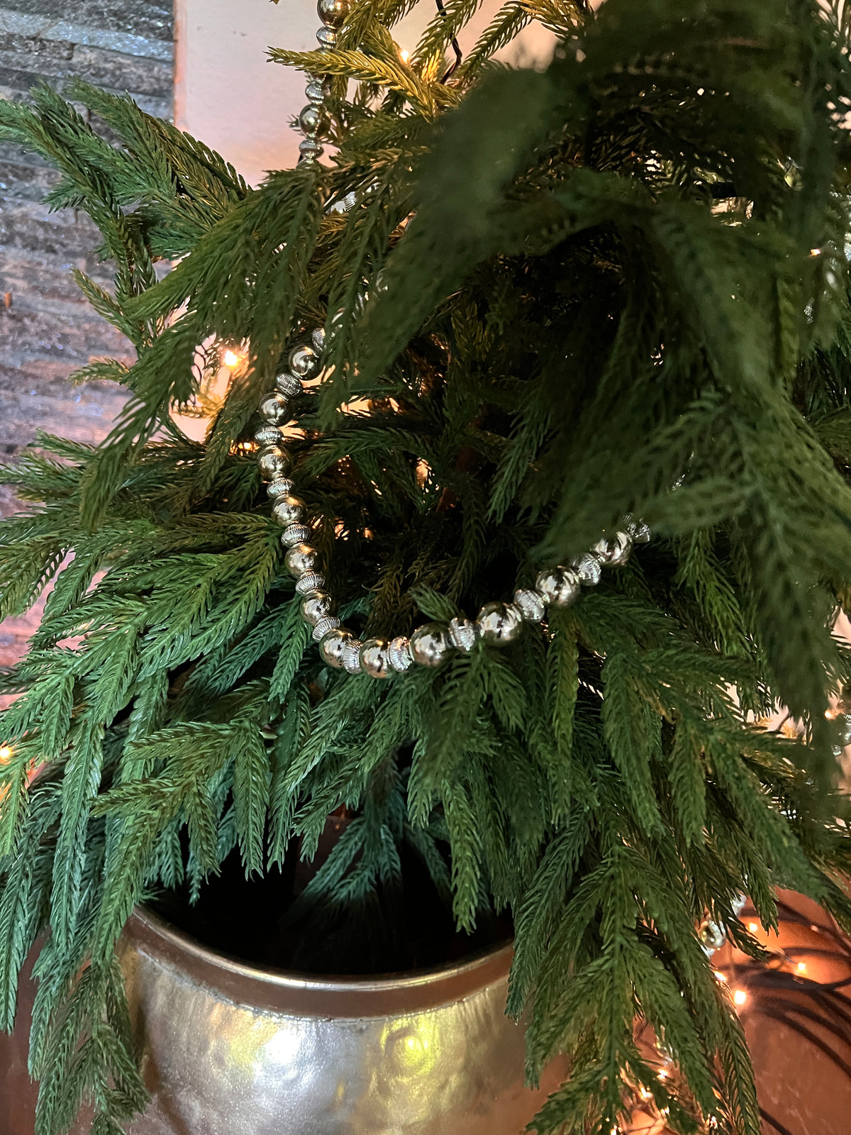 6' Silver Beaded Garland