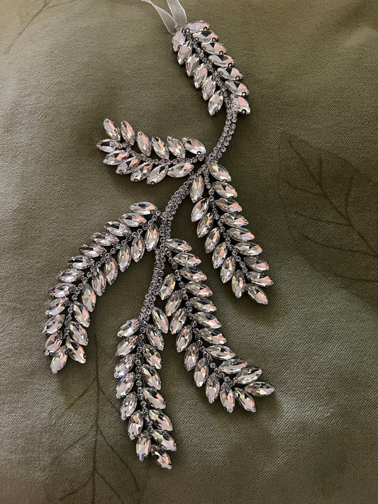 10" Clear Jewel Pine Branch Ornament