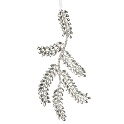 10" Clear Jewel Pine Branch Ornament