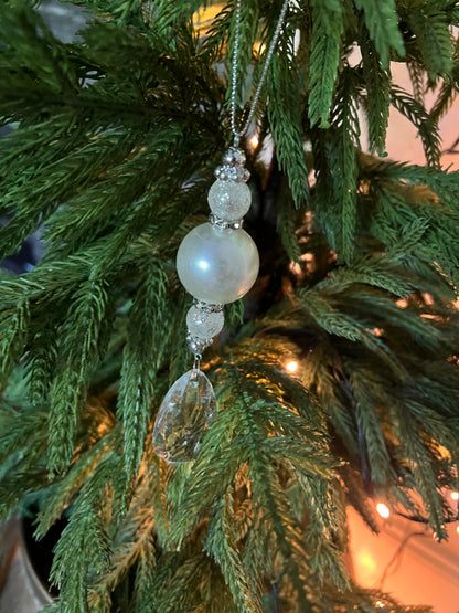 5.75" Crystal Pearl Drop Ornament