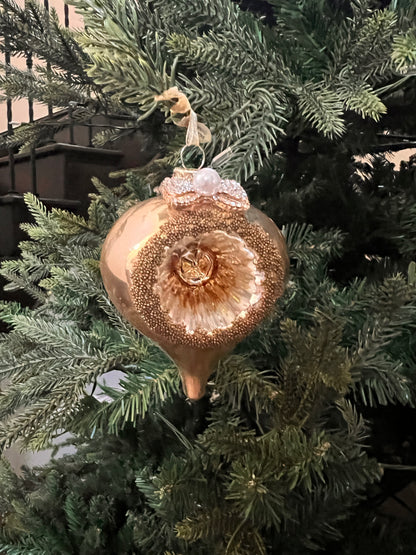 3" Gold Bow Reflector Ornament(set of three)