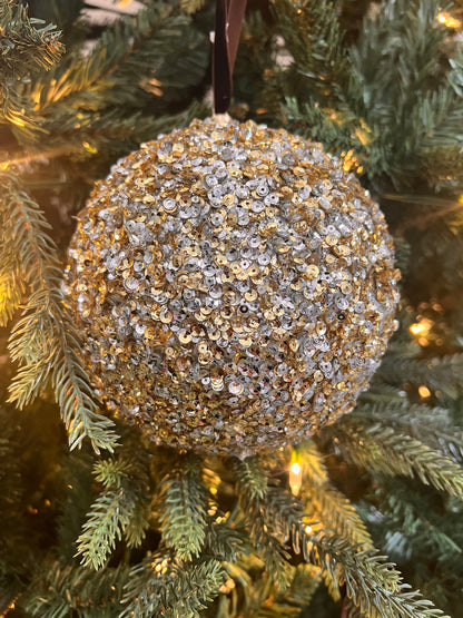 150mm sequin glitter, gold-silver ball