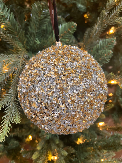 150mm sequin glitter, gold-silver ball