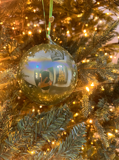 4" Green Iridescent Ball Ornament