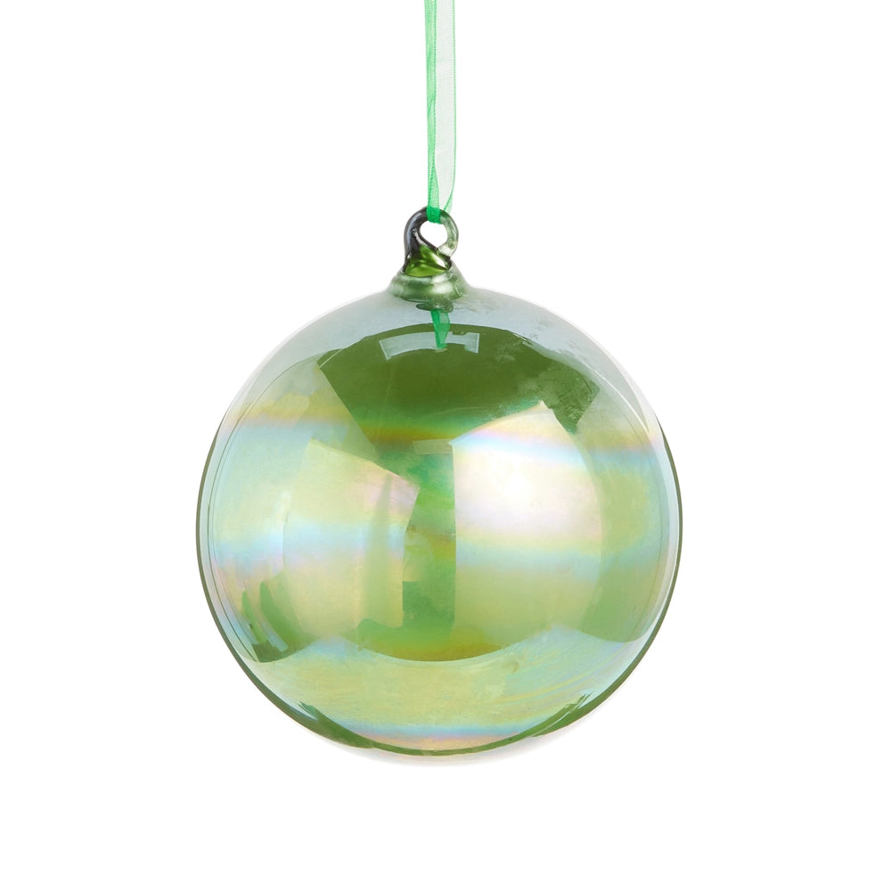 4" Green Iridescent Ball Ornament