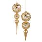 11" Gold Pearl Trimmed Finial Ornament (set of 2)