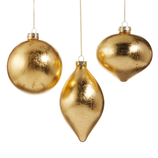 4" Gold Leaf Ornament(set of three)