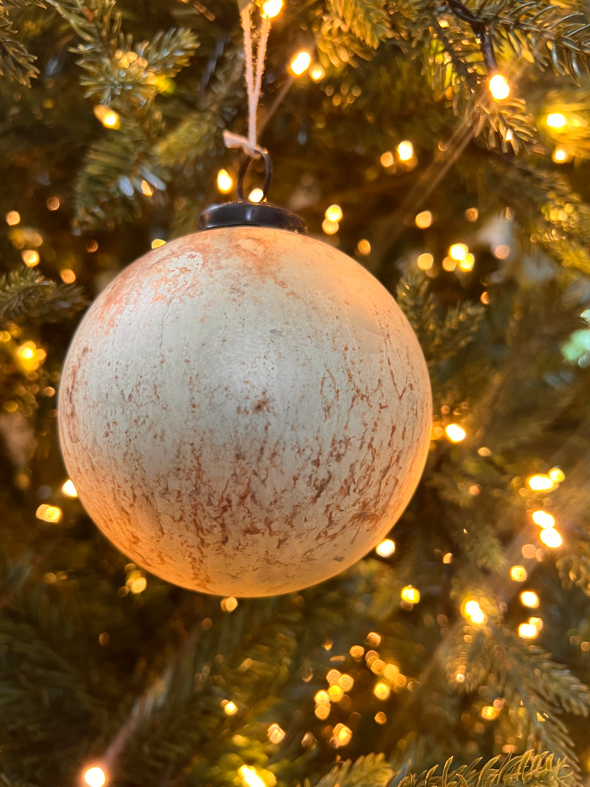 4" Distressed Ball Ornament