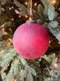 FROSTED RUBY RED GLASS 6" ORNAMENT